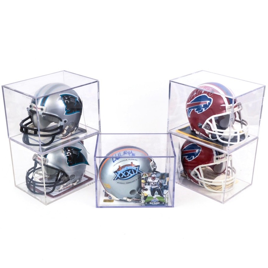 Variety of Autographed NFL Miniature Helmets
