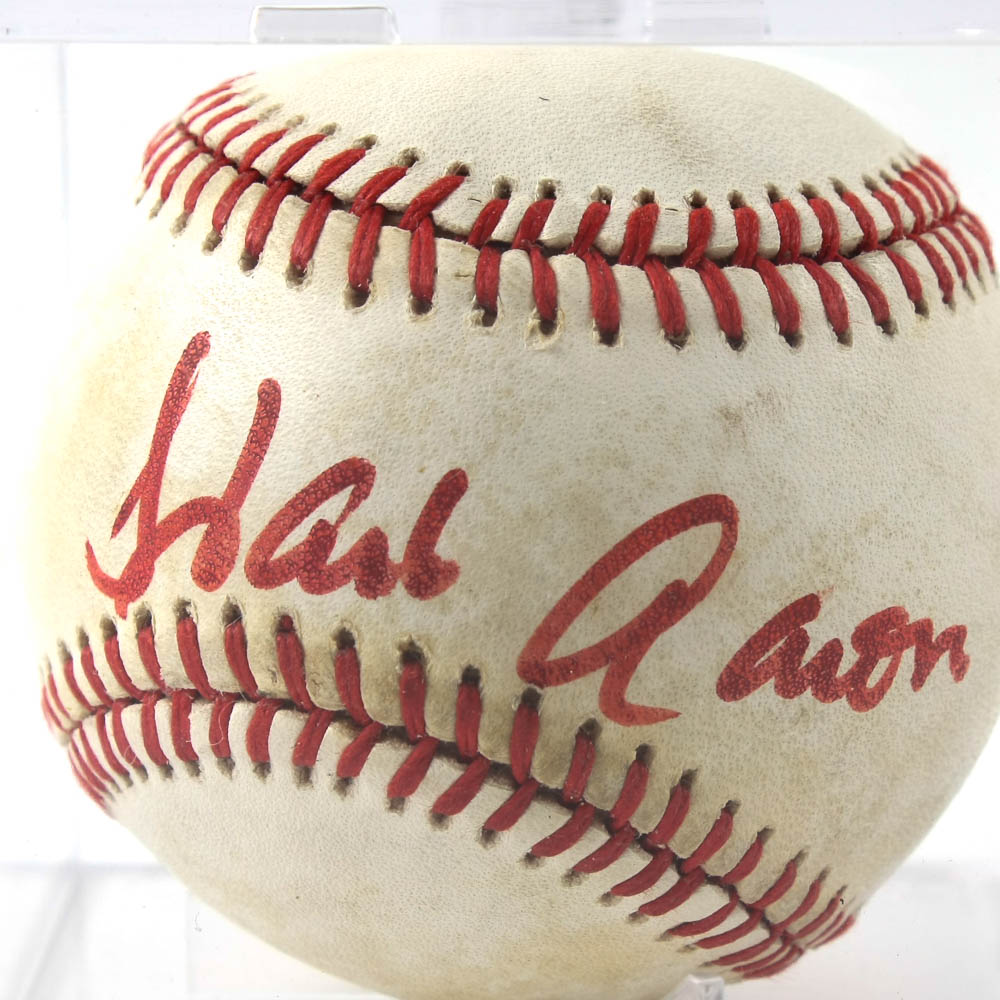 Signed Hank Aaron Official American League Baseball