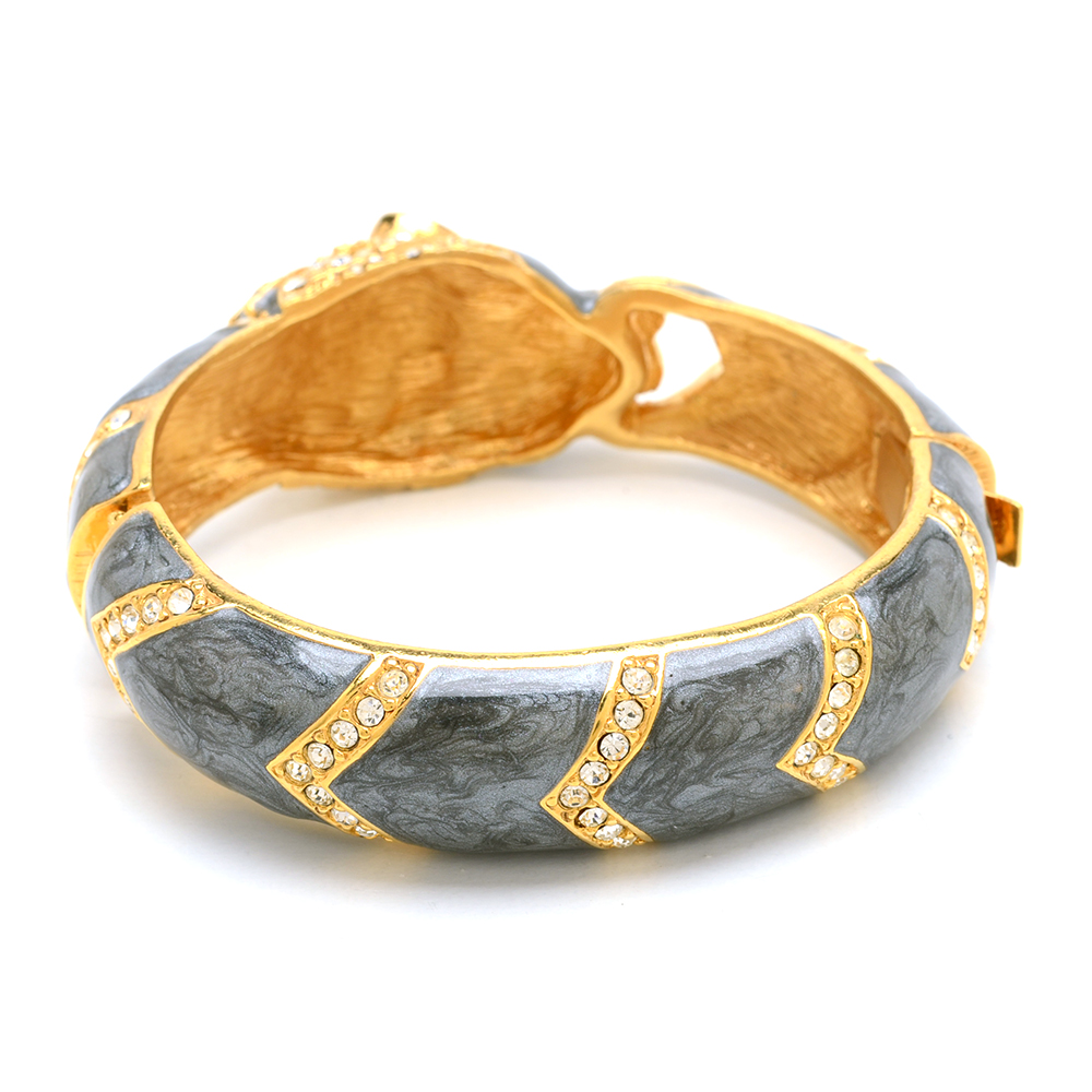 Kenneth Lane Style Enameled Designer Costume Tiger Bracelet