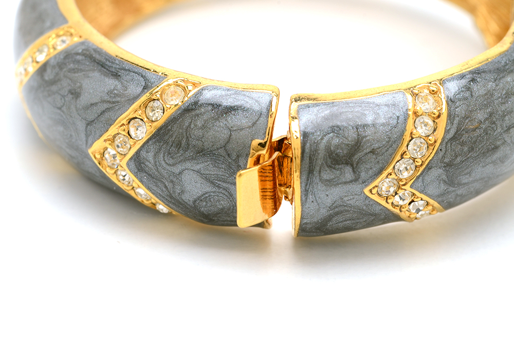 Kenneth Lane Style Enameled Designer Costume Tiger Bracelet