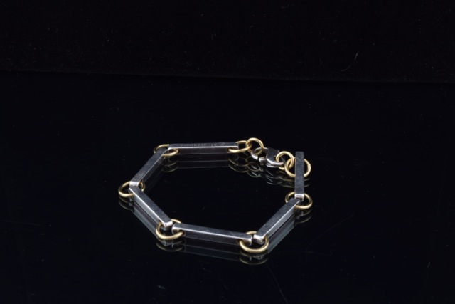 Dennis Meade 14K Yellow Gold and Sterling Silver Bracelet