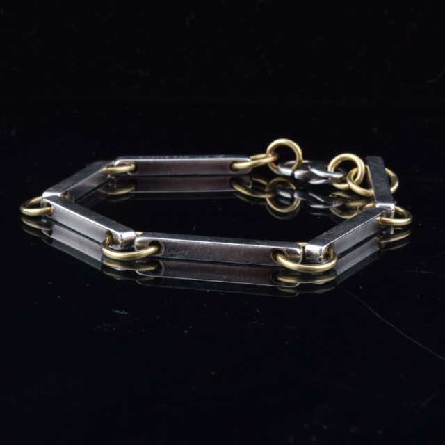 Dennis Meade 14K Yellow Gold and Sterling Silver Bracelet