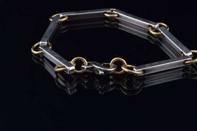 Dennis Meade 14K Yellow Gold and Sterling Silver Bracelet