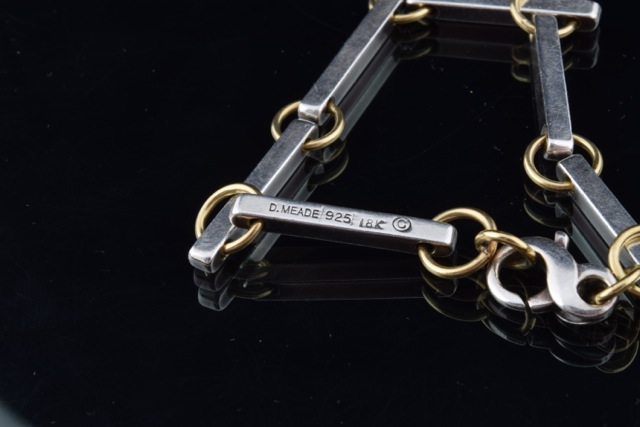Dennis Meade 14K Yellow Gold and Sterling Silver Bracelet