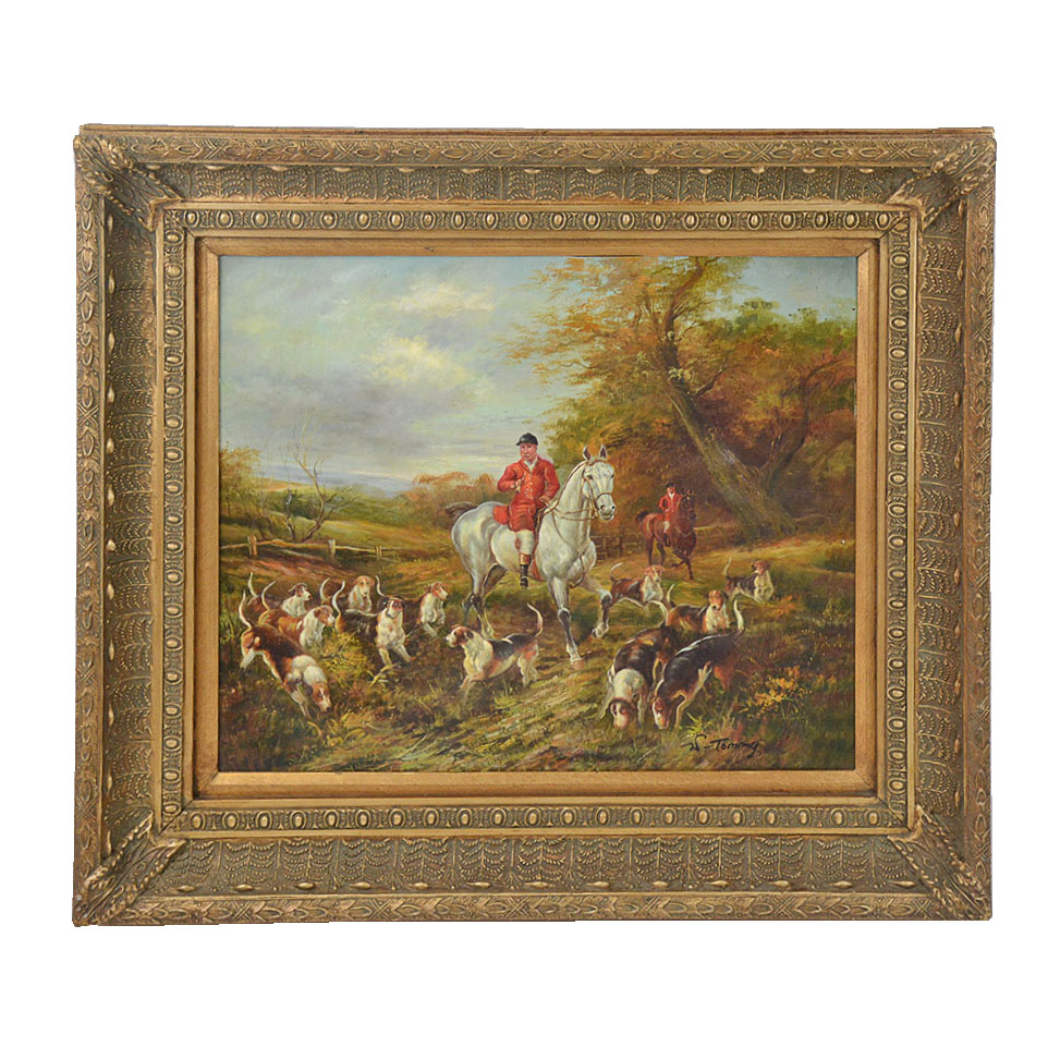 Oil Painting of British Fox Hunt