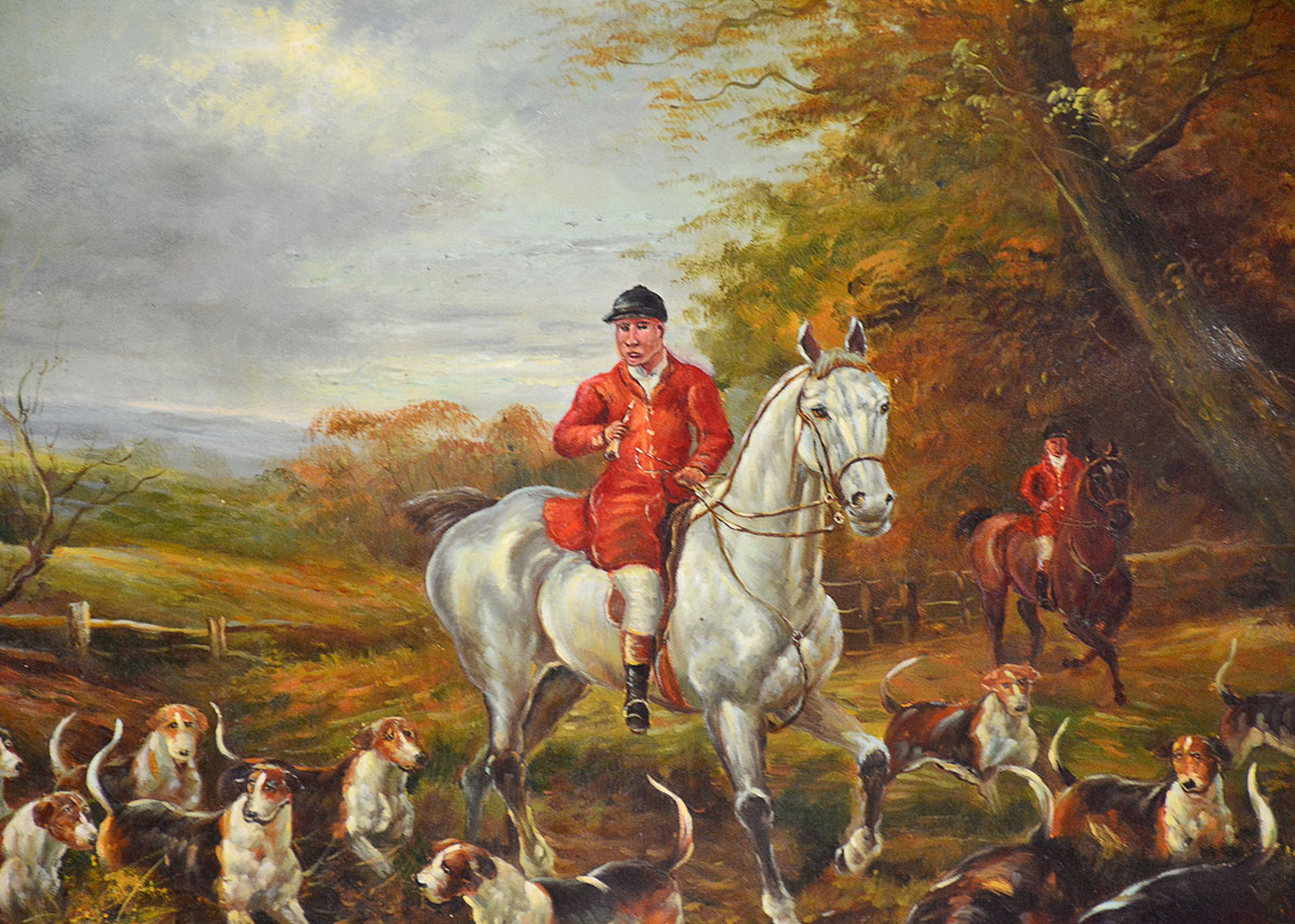 Oil Painting of British Fox Hunt