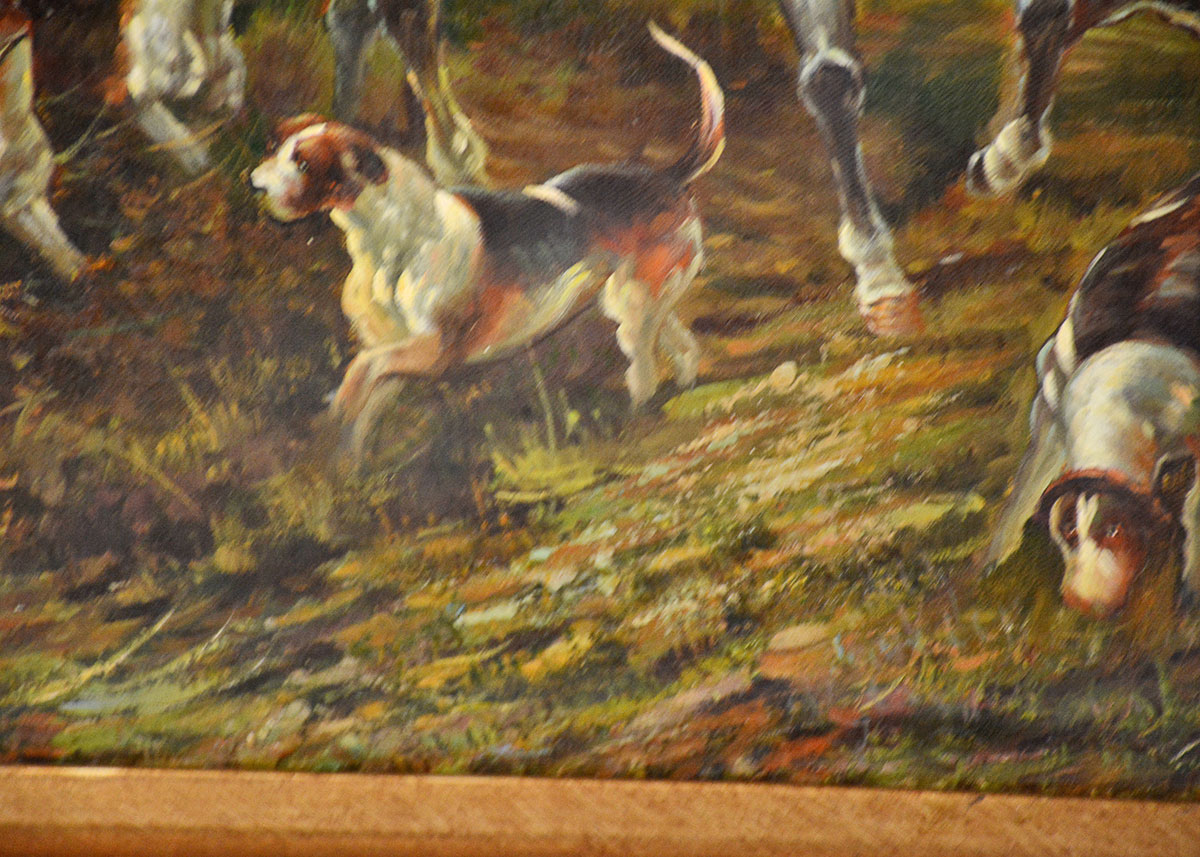 Oil Painting of British Fox Hunt