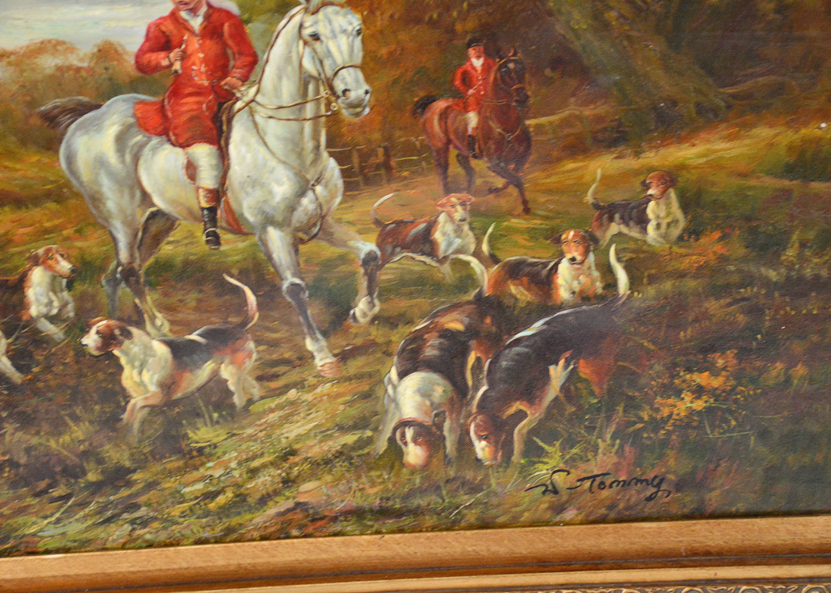 Oil Painting of British Fox Hunt