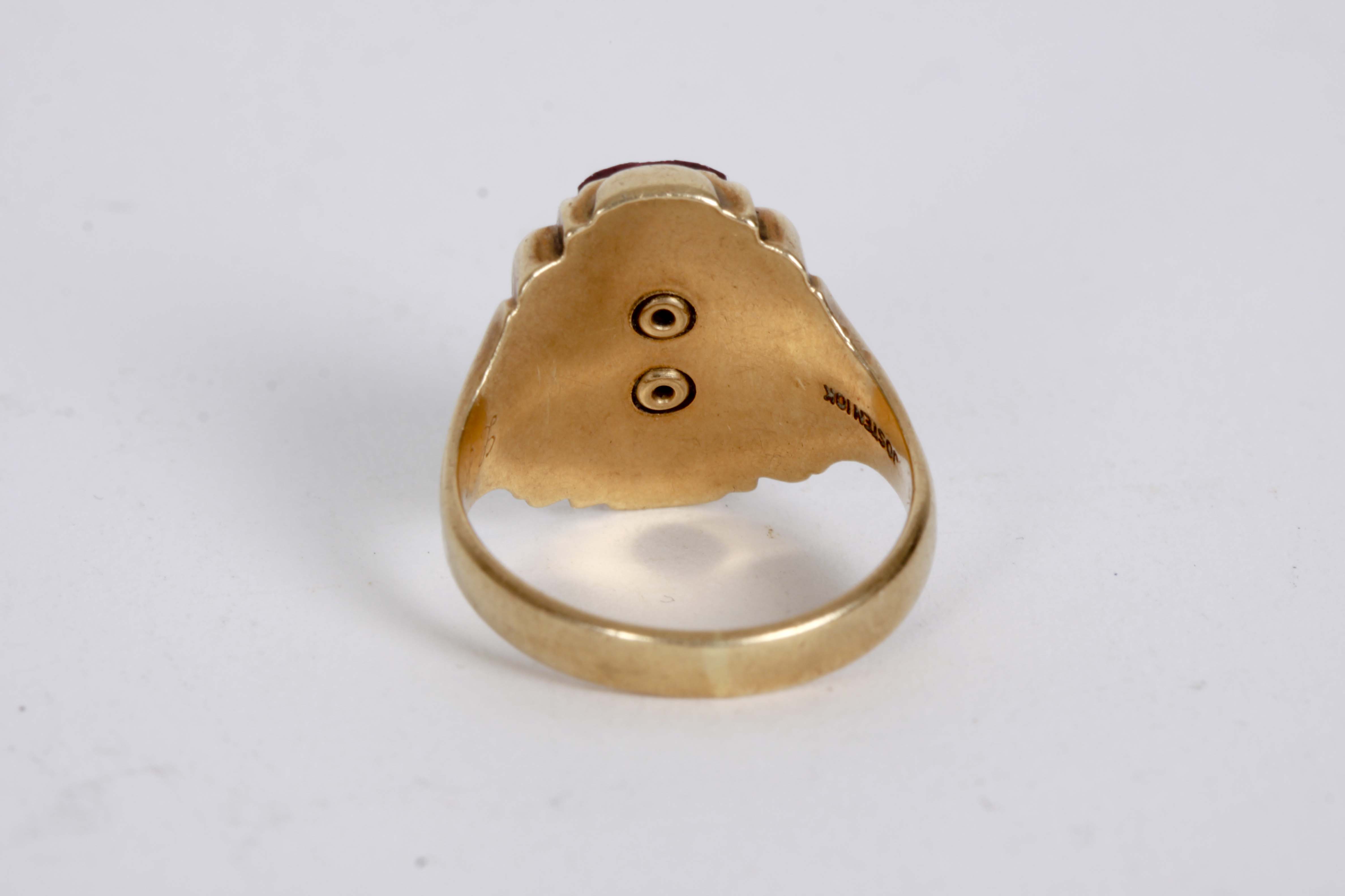 10K Yellow Gold Synthetic Ruby Class Ring