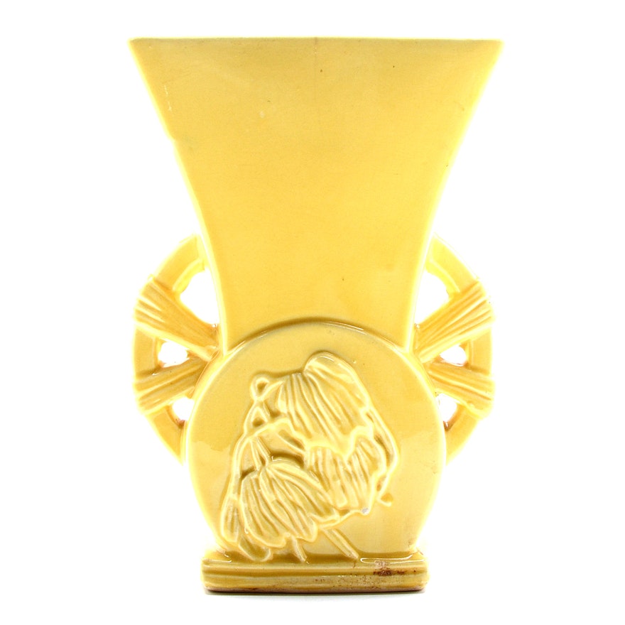 Yellow Art Deco Style McCoy Vase