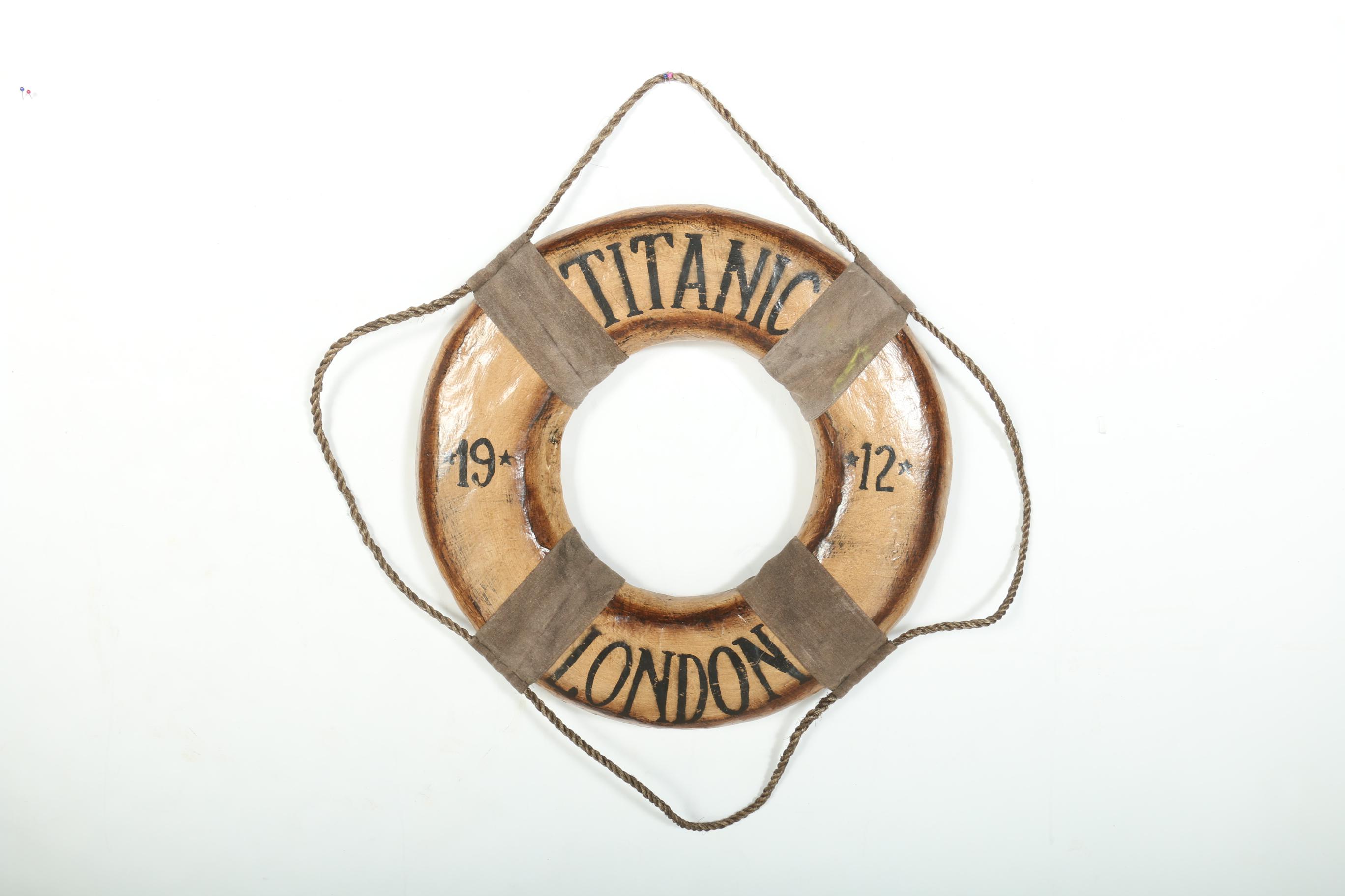 Faux Titanic Life Preserver Decor