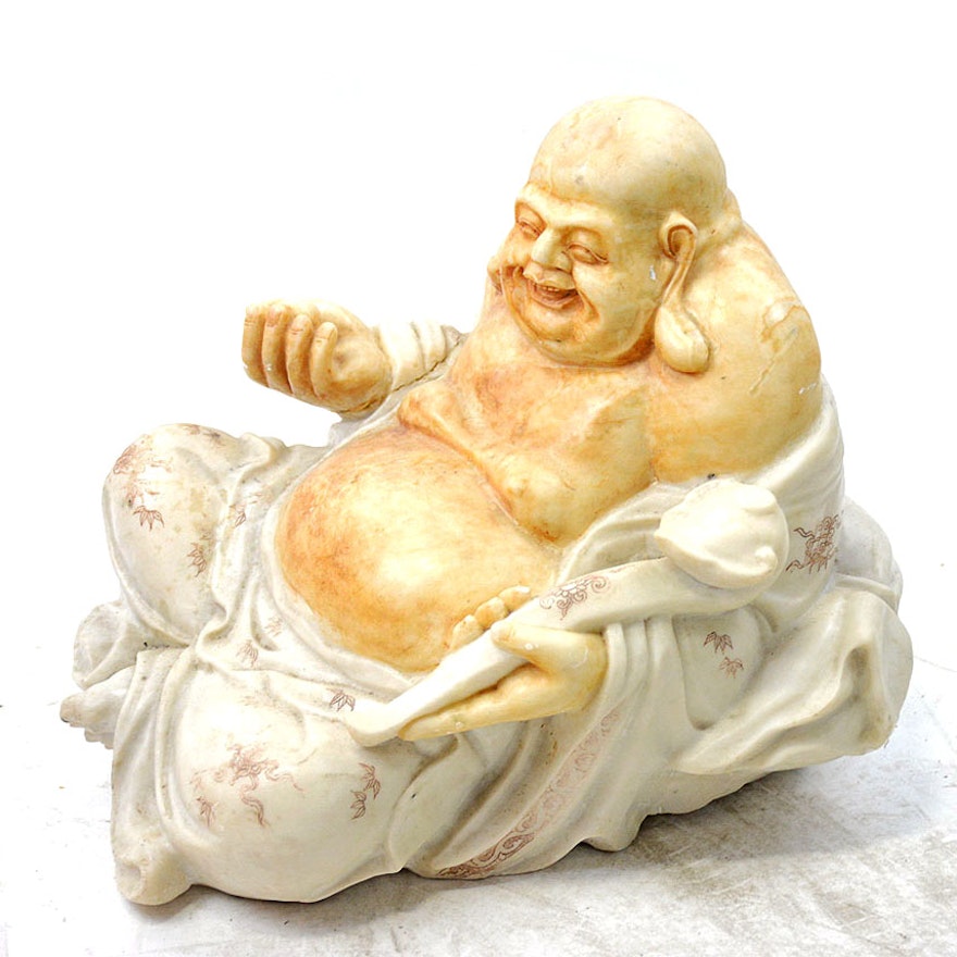 Large Carved Stone Budai Figure