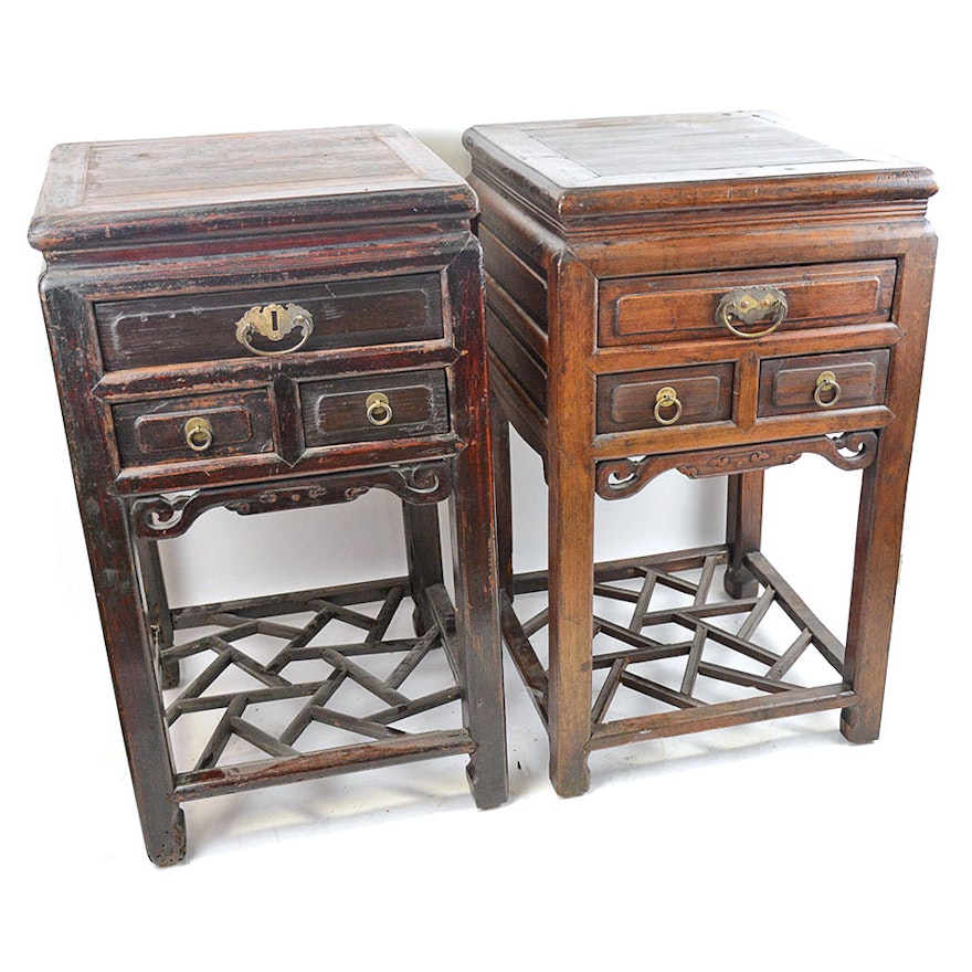 Antique Chinese End Table Pair