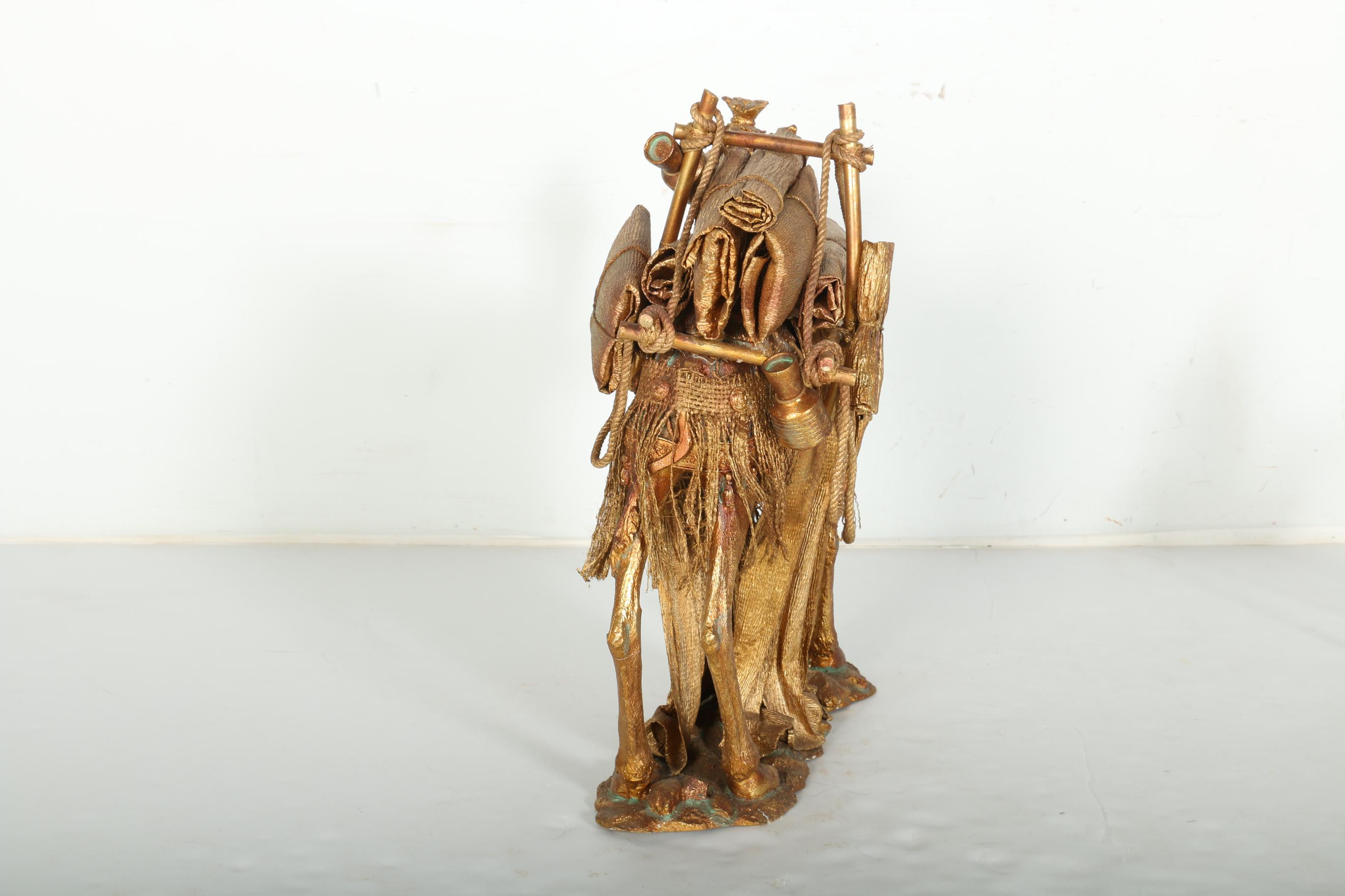 Gold Tone Decorative Camel Statues
