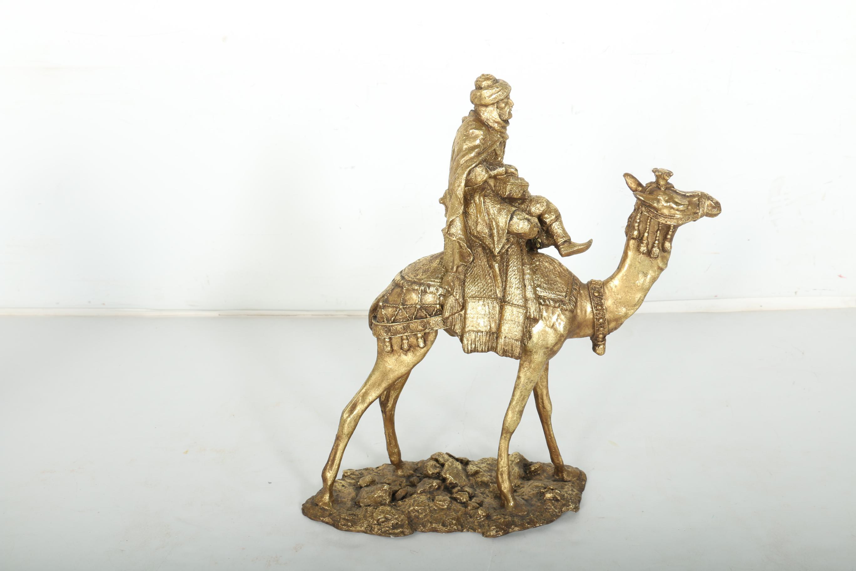 Gold Tone Decorative Camel Statues