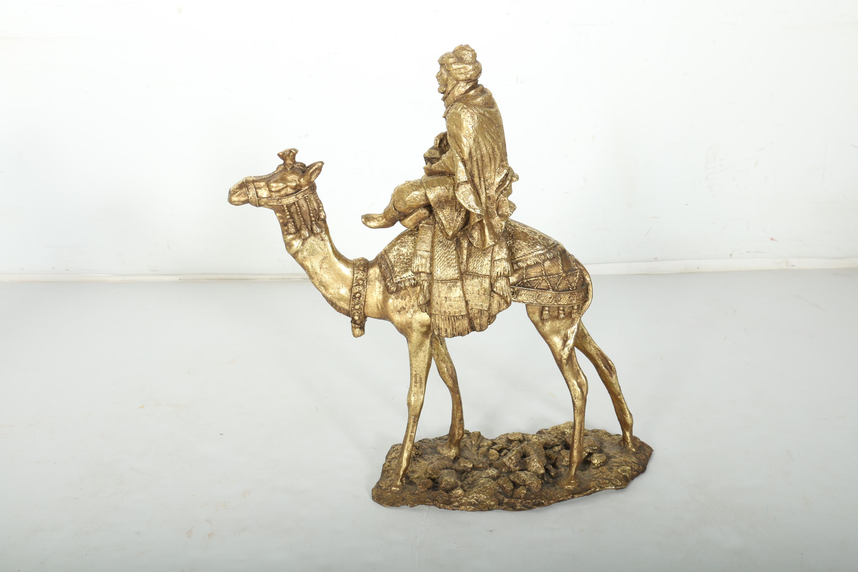 Gold Tone Decorative Camel Statues