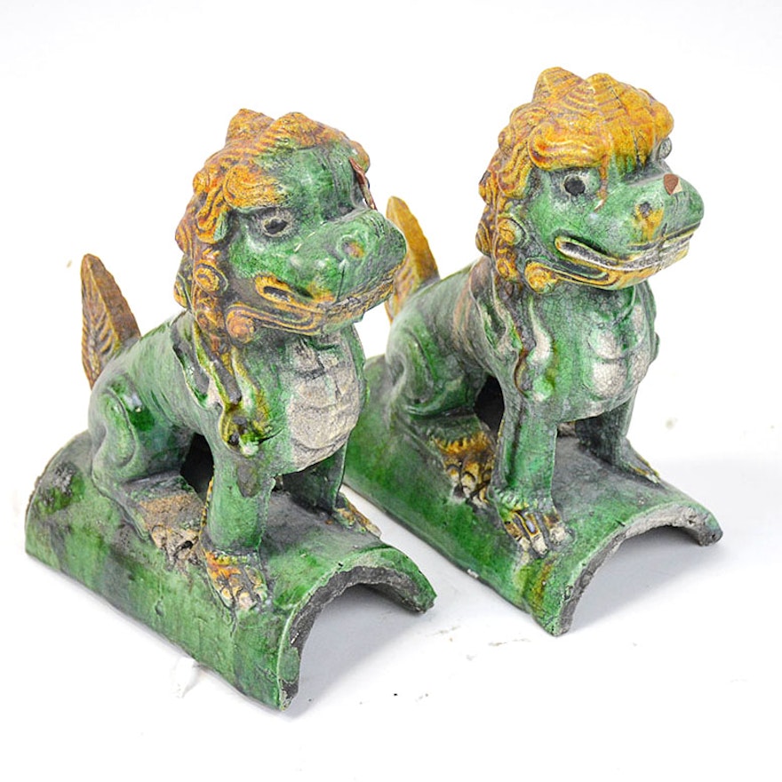 Vintage Guardian Lion Roof Tiles