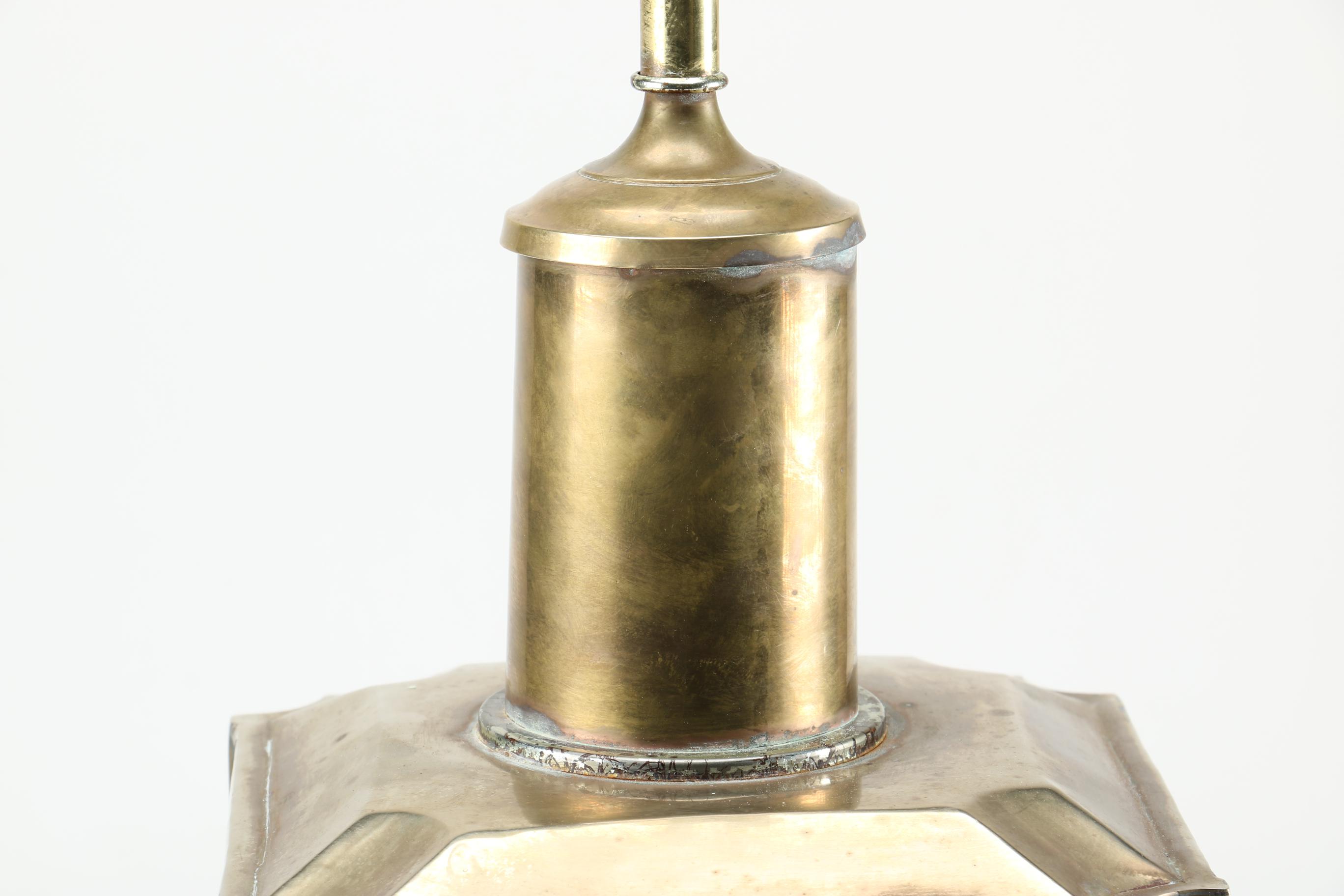 Brass Chinoiserie Tea Caddy Form Lamp