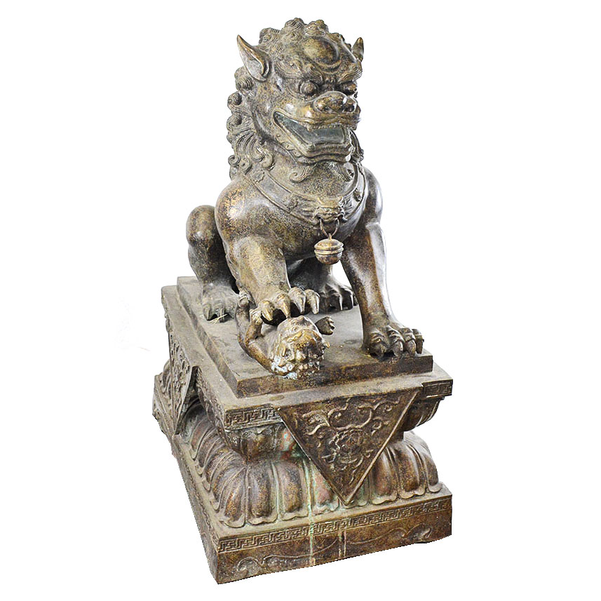 Antique Bronze Guardian Lion  Statue