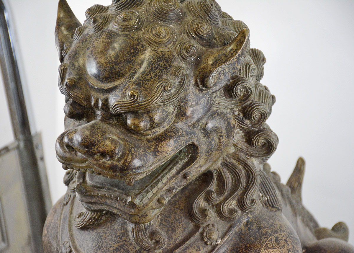 Antique Bronze Guardian Lion  Statue