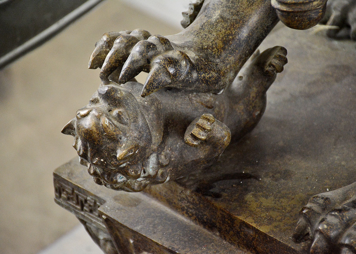 Antique Bronze Guardian Lion  Statue