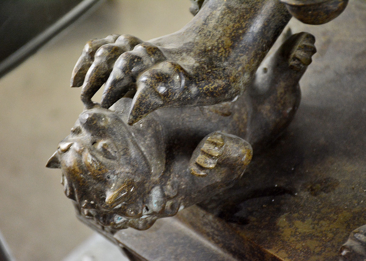 Antique Bronze Guardian Lion  Statue