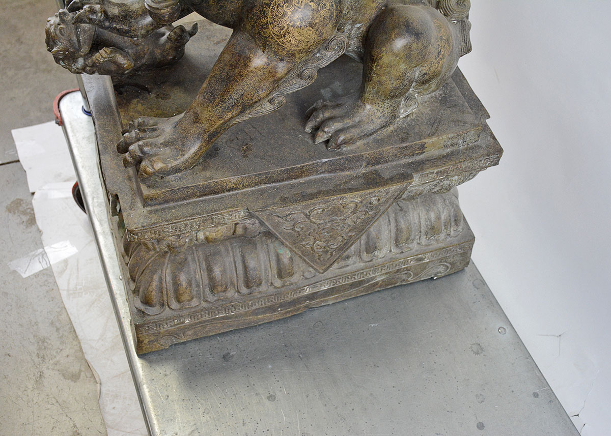 Antique Bronze Guardian Lion  Statue