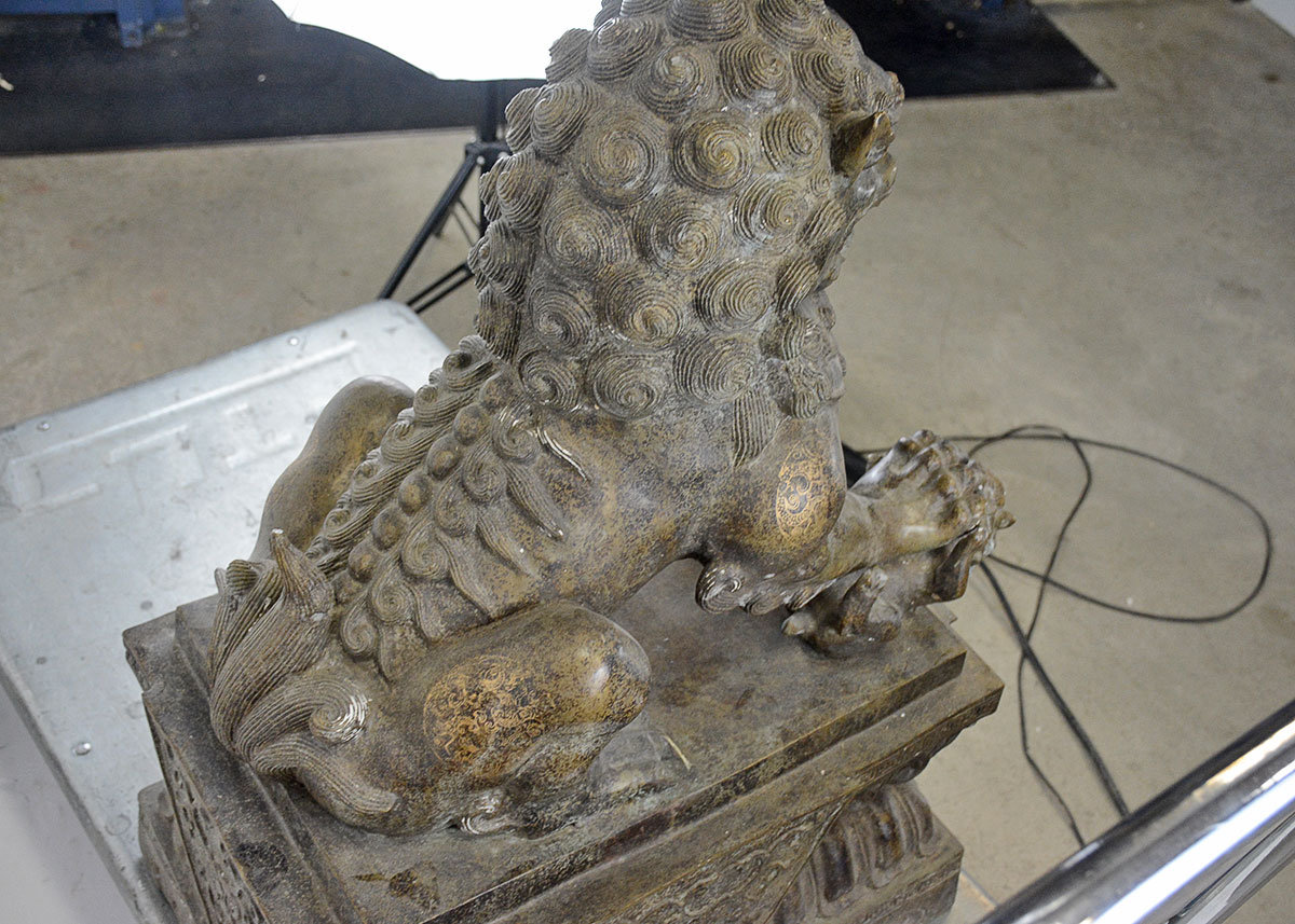 Antique Bronze Guardian Lion  Statue