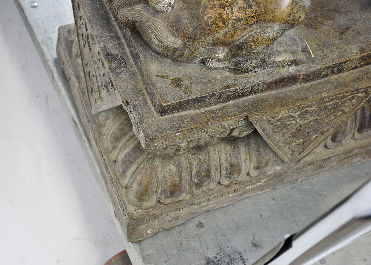 Antique Bronze Guardian Lion  Statue