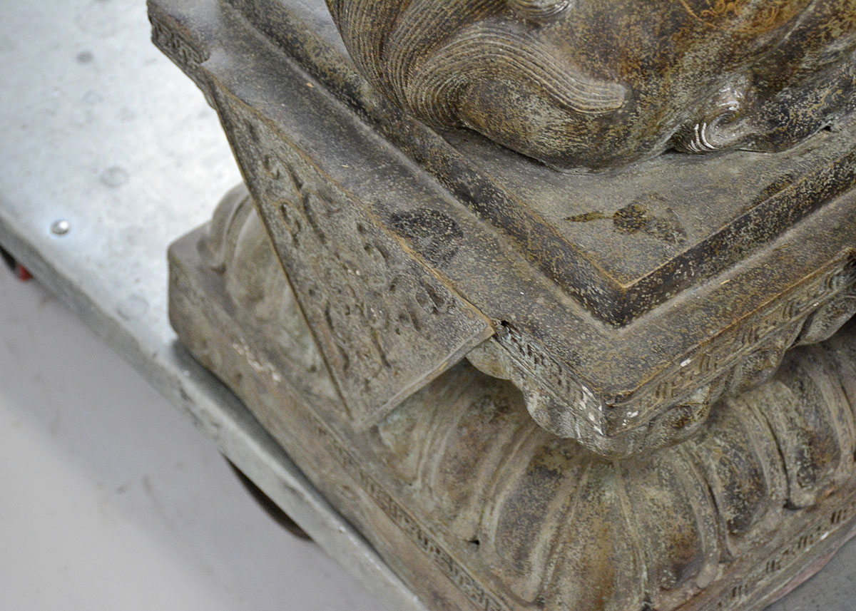 Antique Bronze Guardian Lion  Statue