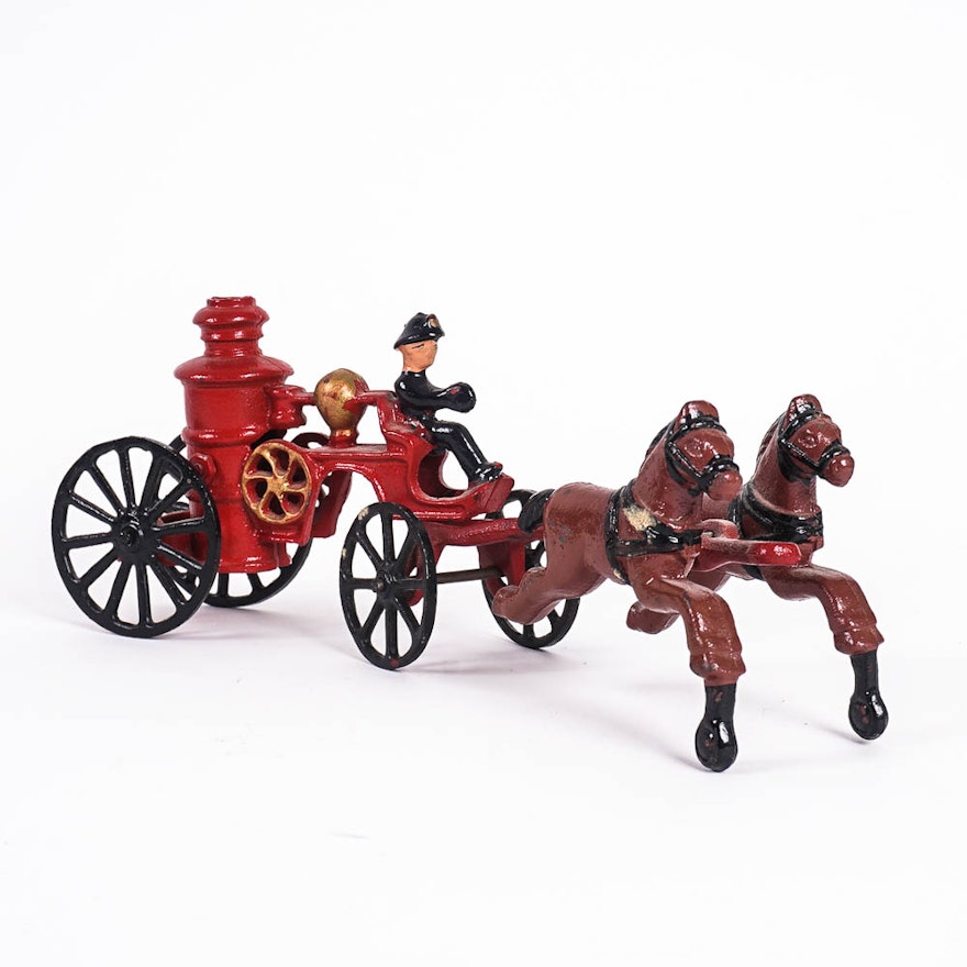Reproduction Cast Metal Fire Fighter Toy