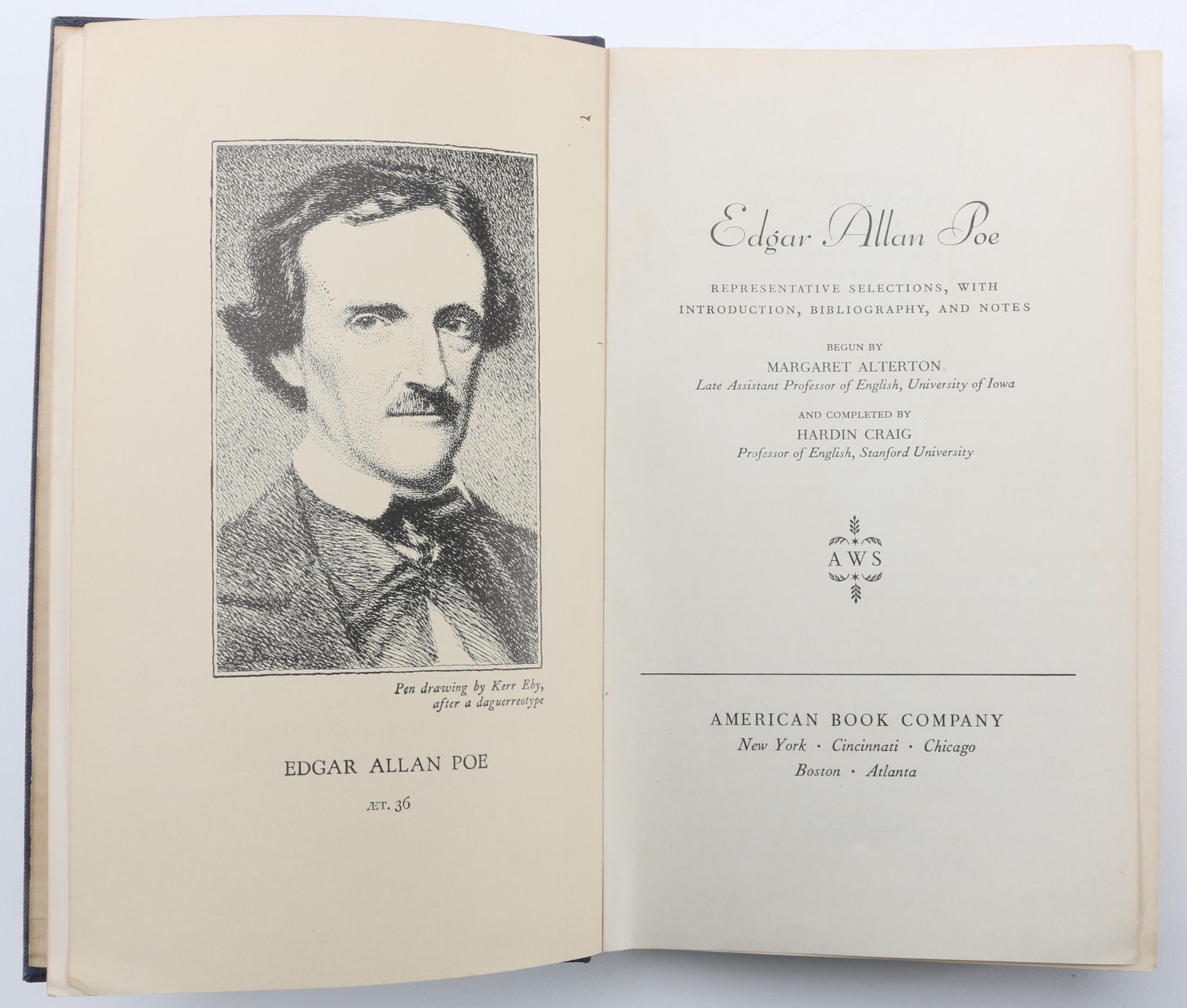 1935 Edgar Allan Poe Collection With "Here I Fell Asleep" Bookmark