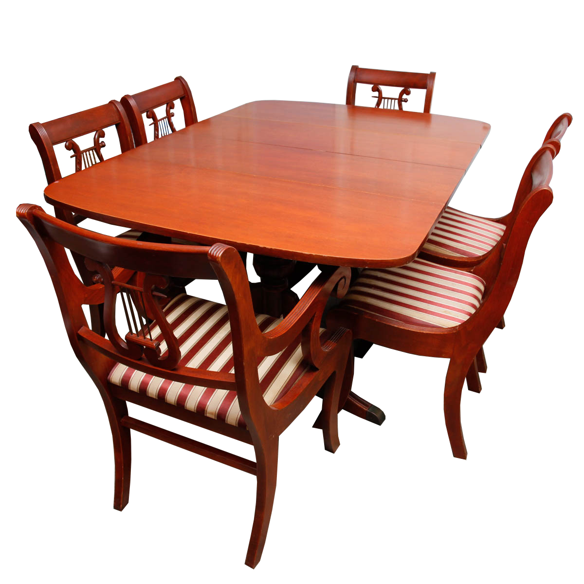 Vintage Federal Style Dining Table With Tell City Chairs