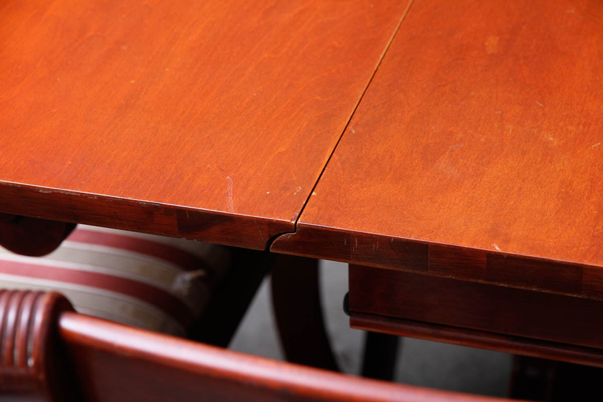 Vintage Federal Style Dining Table With Tell City Chairs