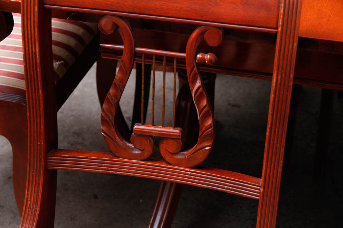 Vintage Federal Style Dining Table With Tell City Chairs