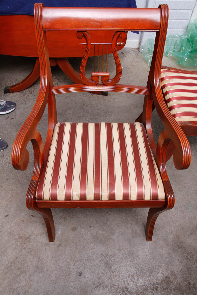 Vintage Federal Style Dining Table With Tell City Chairs