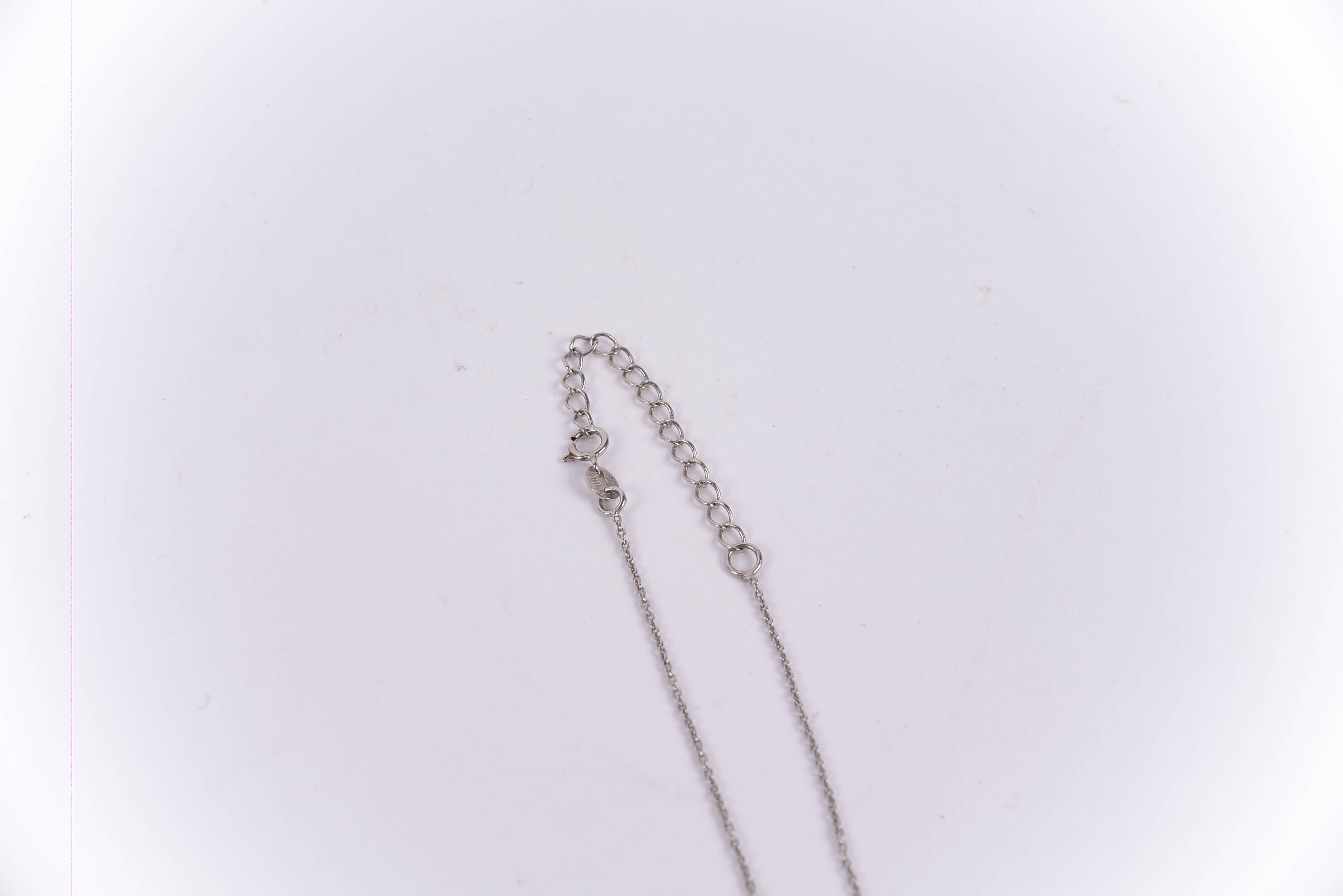 Sterling Silver Necklace with Amber Pendant