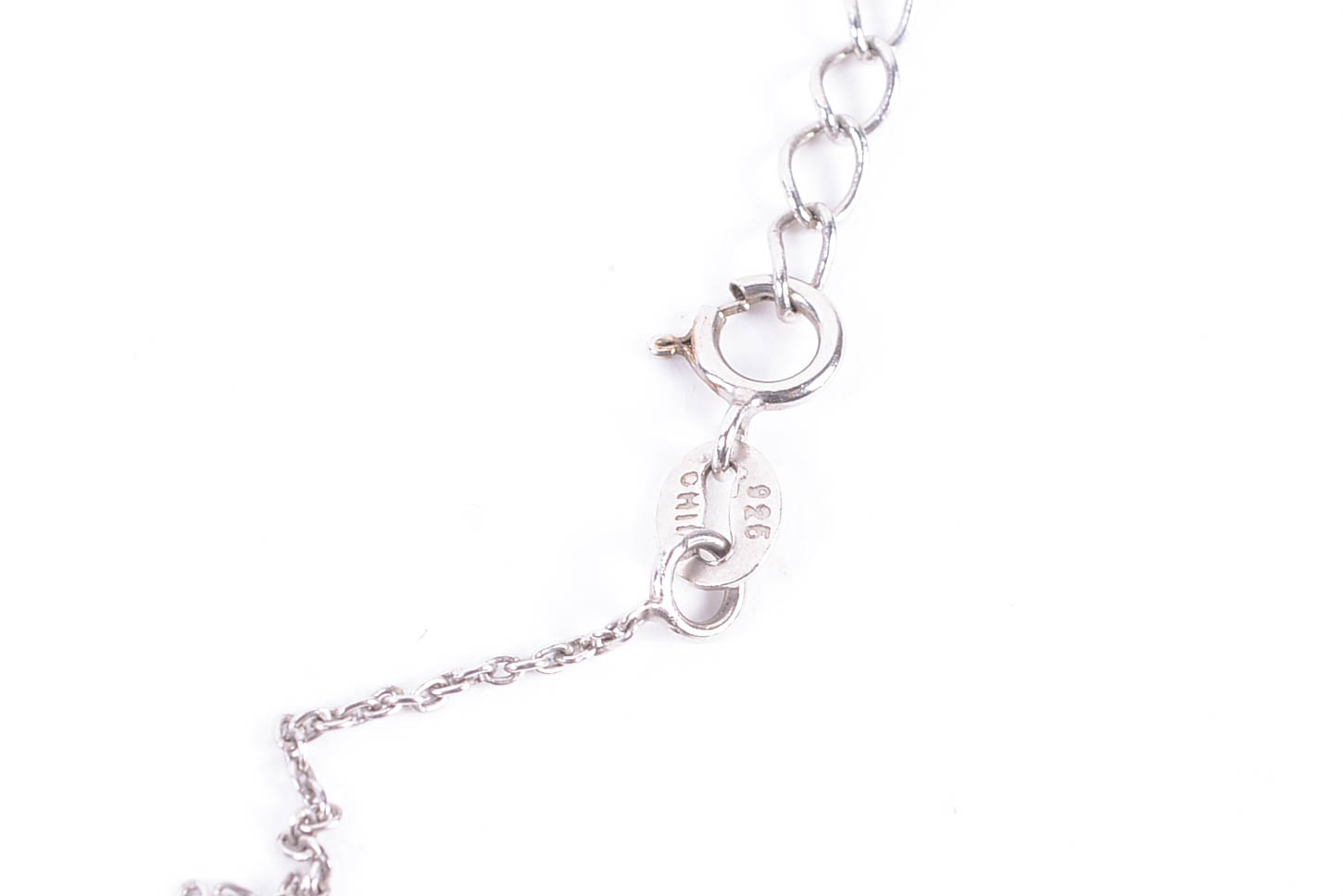 Sterling Silver Necklace with Amber Pendant