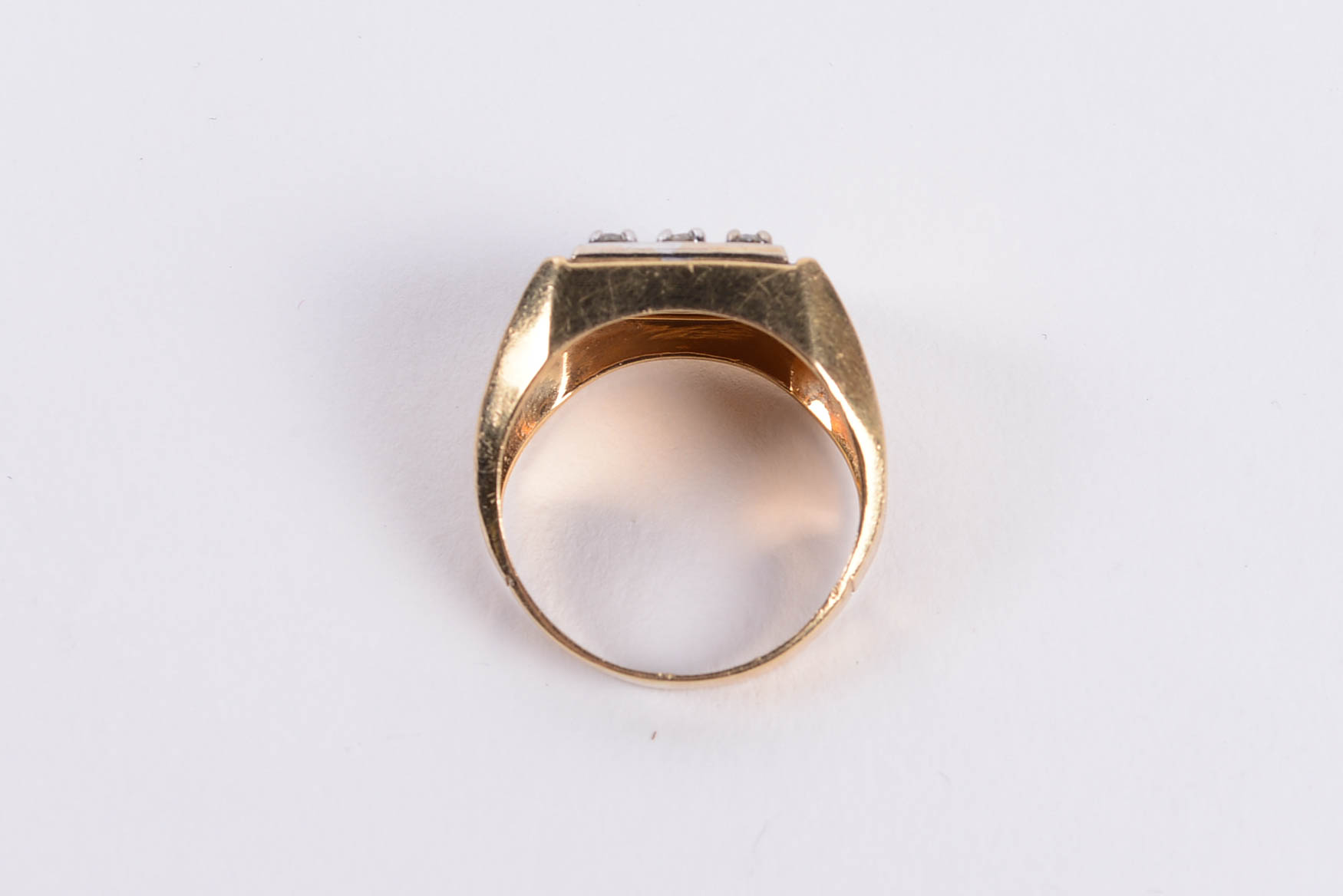 14K Yellow Gold Ring with Diamonds