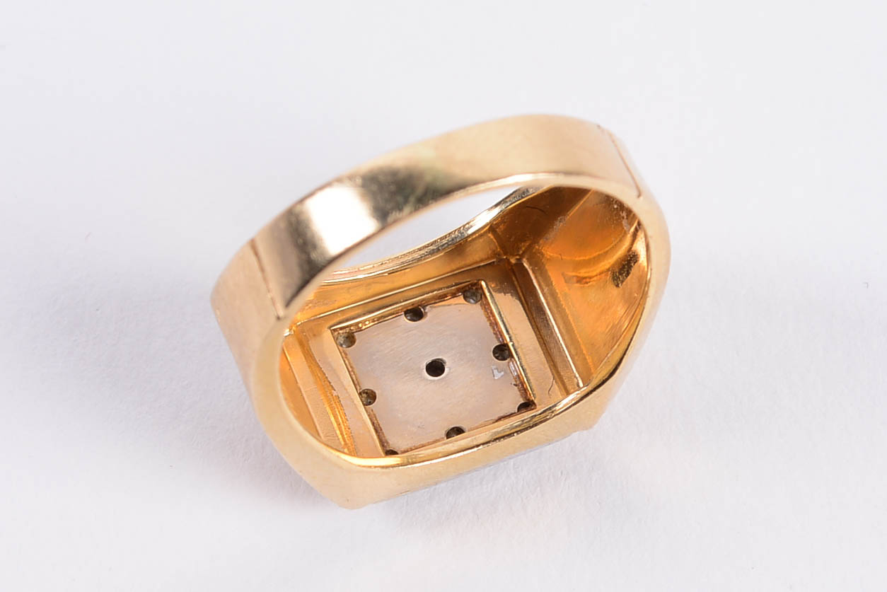 14K Yellow Gold Ring with Diamonds