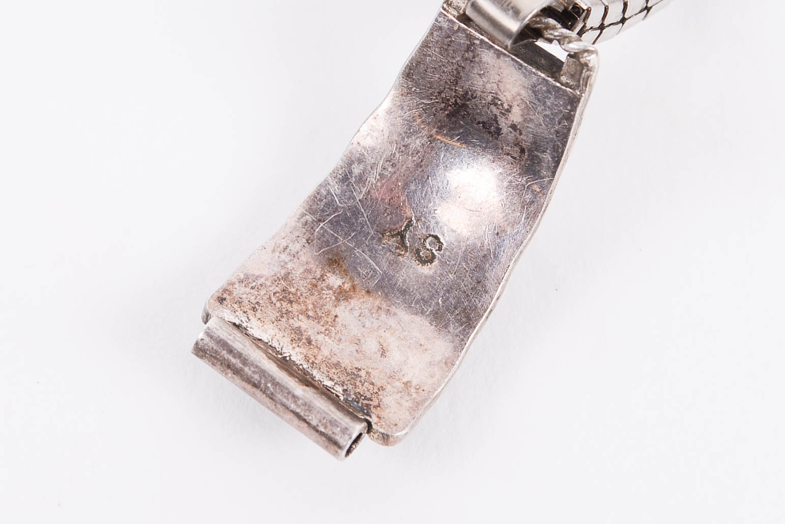 Signed Sterling Silver Navajo Sallie Yazzie Watch Band with Dyed Dalmation Ring