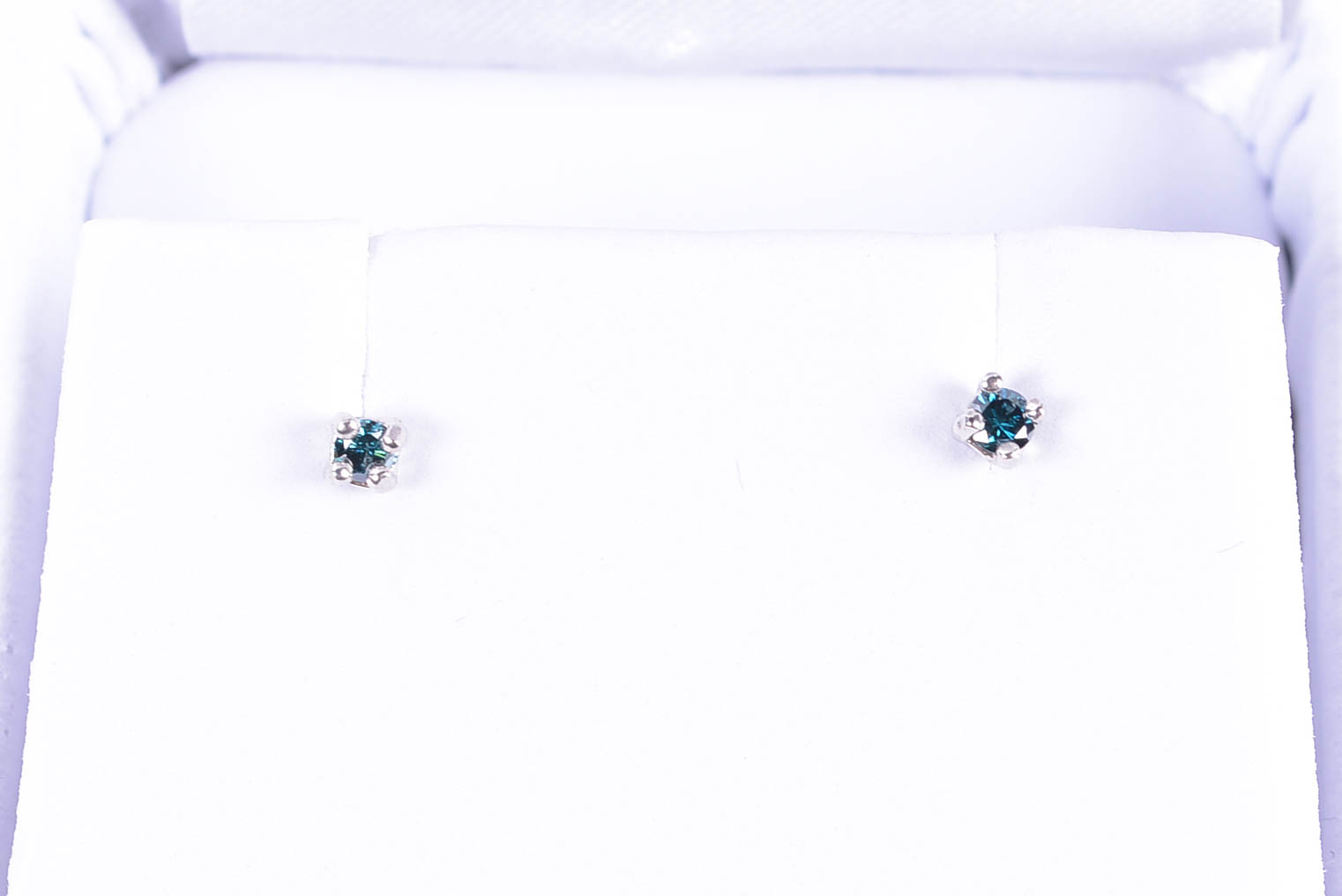 Sterling Silver Studs with Irradiated Diamonds