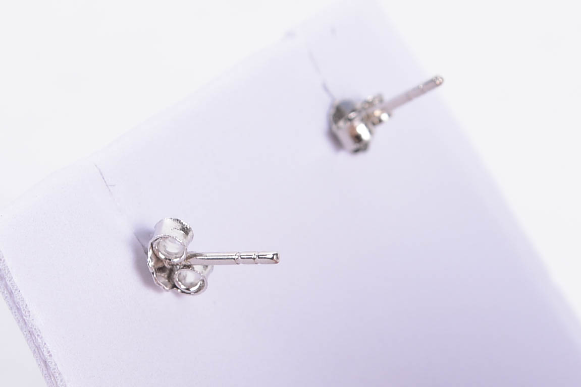 Sterling Silver Studs with Irradiated Diamonds