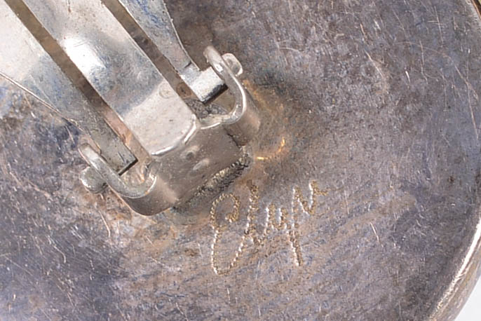 Sterling Silver Earrings with Dyed Nautilus Shell