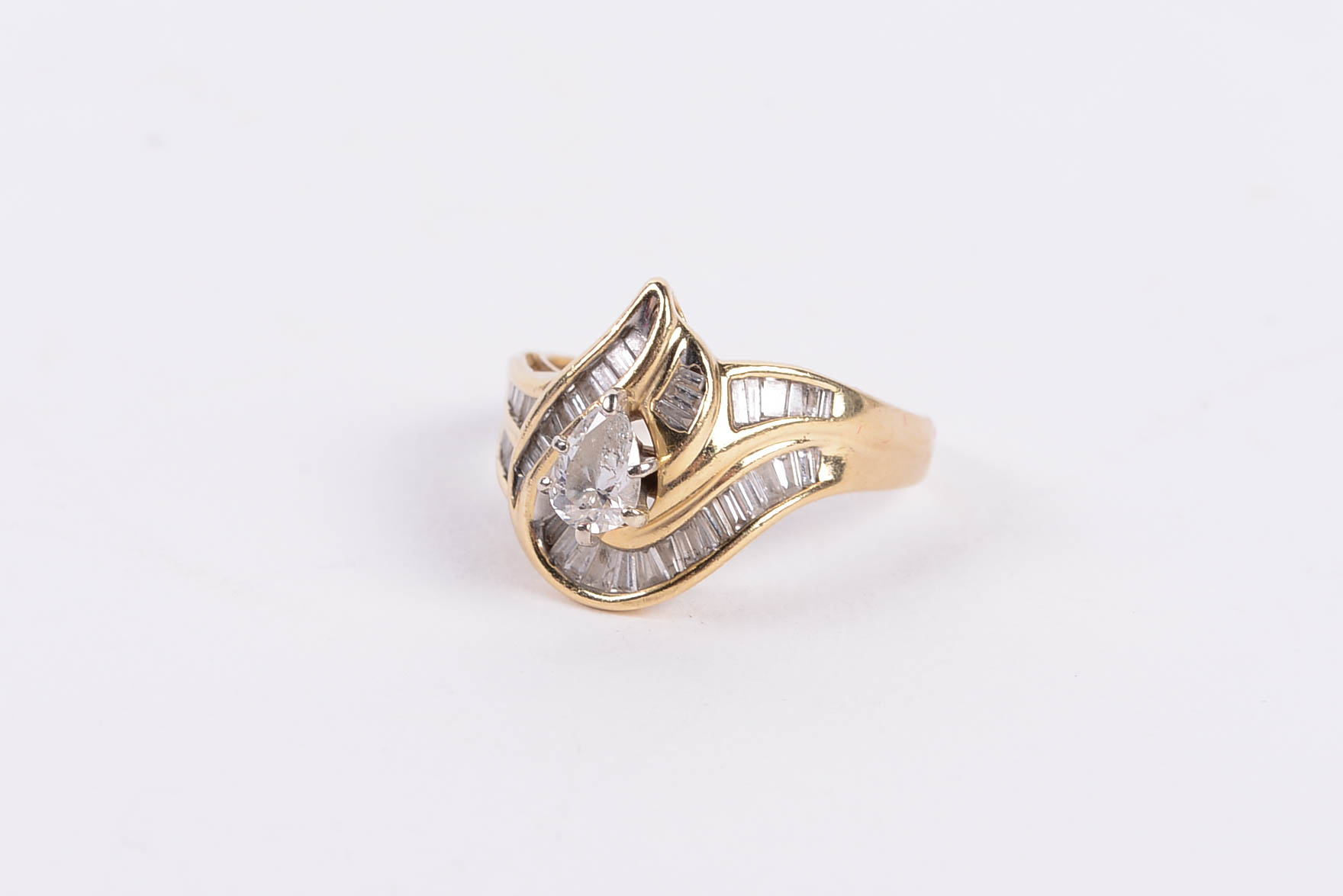 14K Yellow Gold Ring with Diamonds