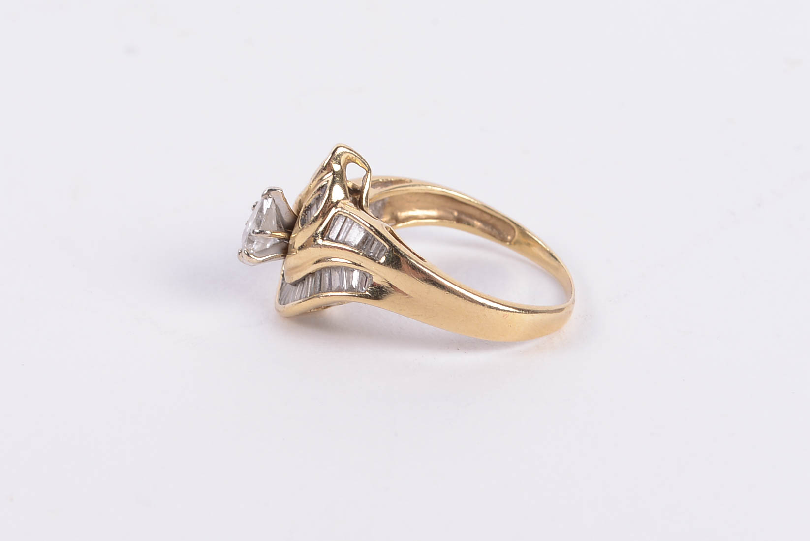 14K Yellow Gold Ring with Diamonds