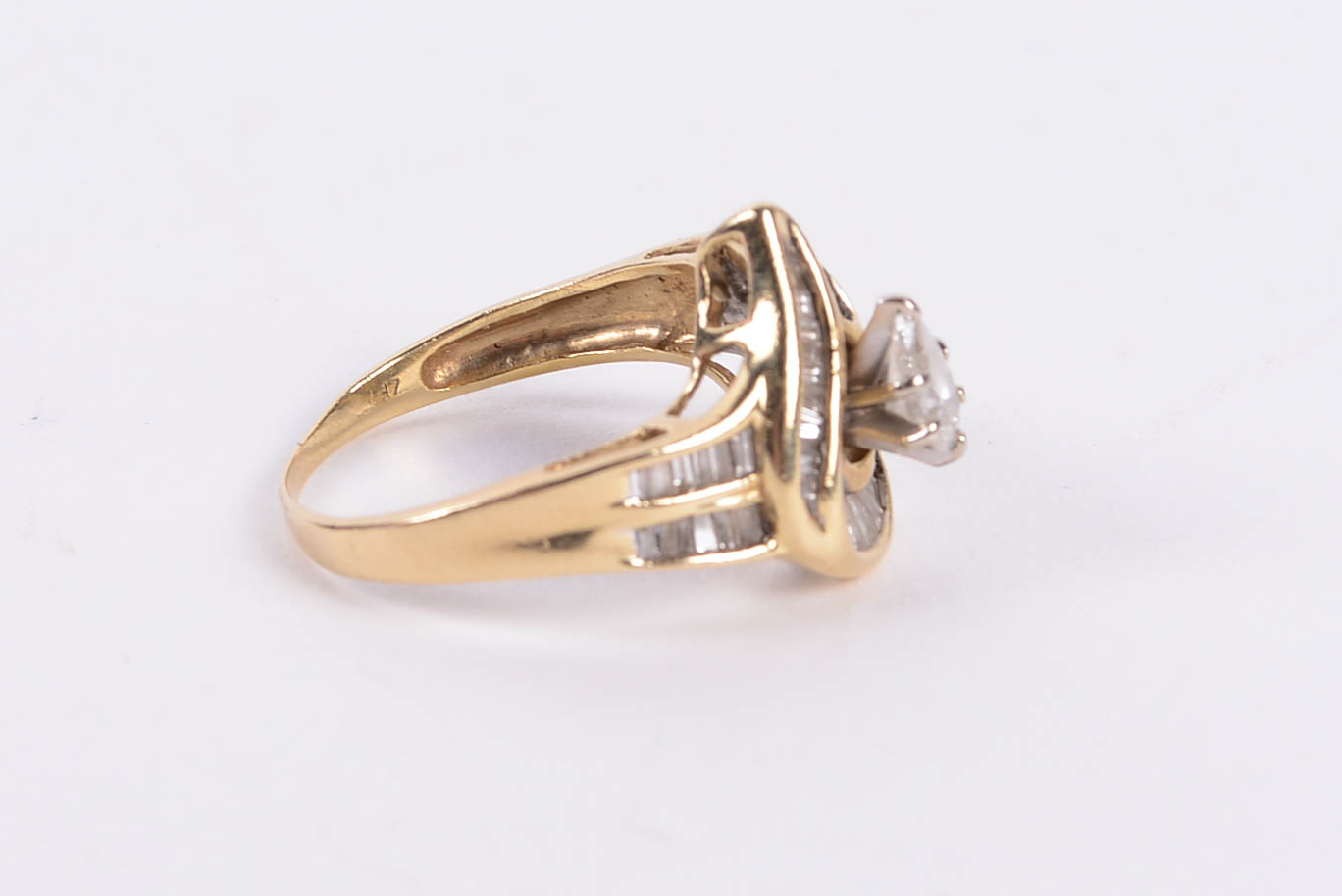 14K Yellow Gold Ring with Diamonds