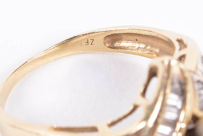 14K Yellow Gold Ring with Diamonds