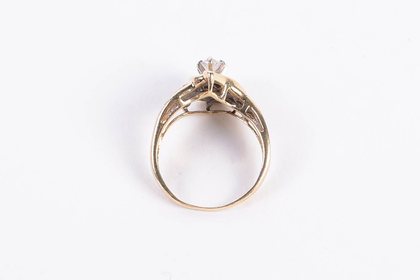 14K Yellow Gold Ring with Diamonds