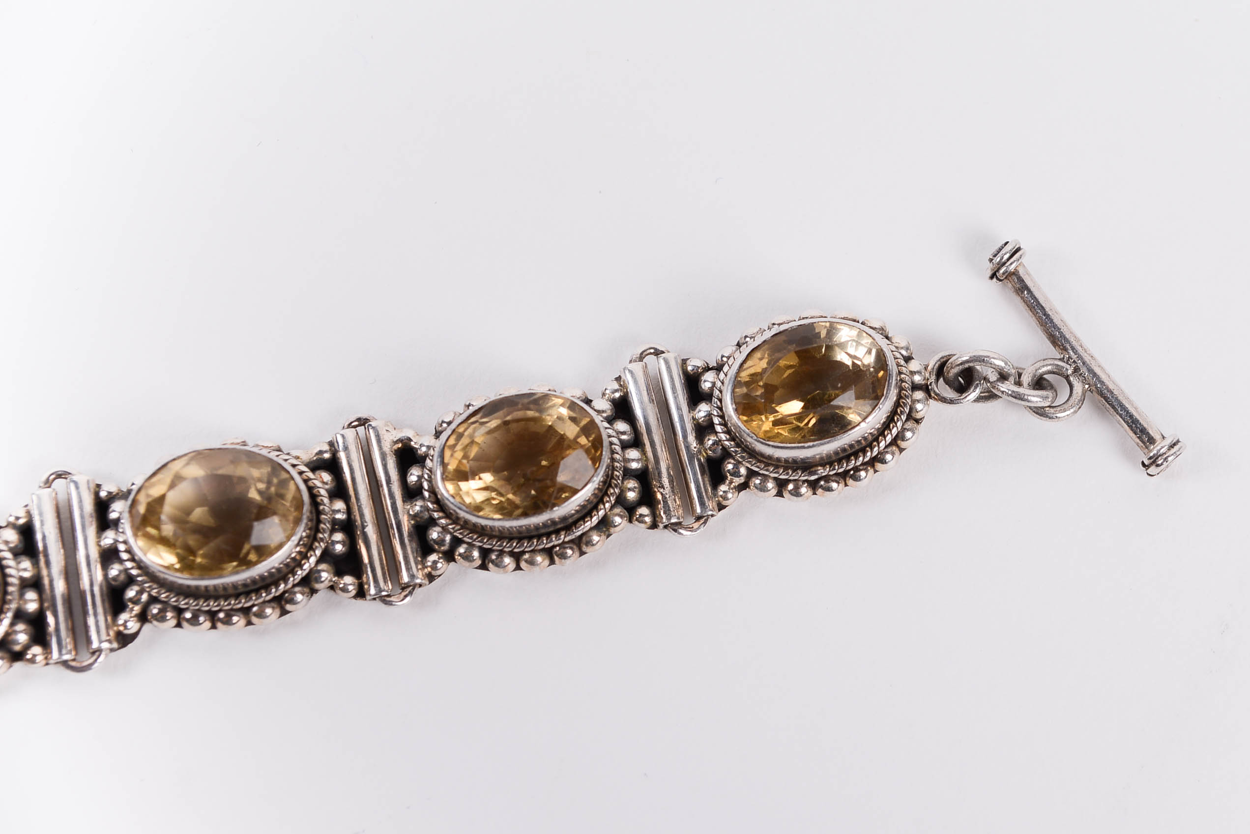 Sterling Silver and Citrine Bracelet